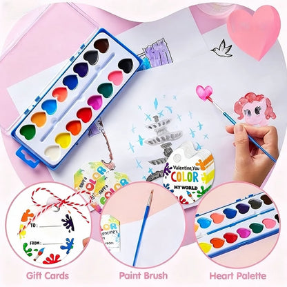 💖🎨 Mini Watercolor Paint Set for Valentine’s Day – Portable Art Kit, Romantic Gift for Artists & DIY Lovers