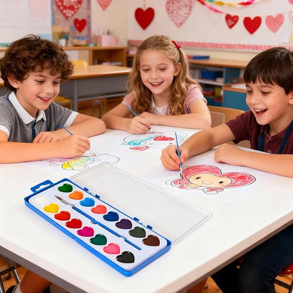 💖🎨 Mini Watercolor Paint Set for Valentine’s Day – Portable Art Kit, Romantic Gift for Artists & DIY Lovers