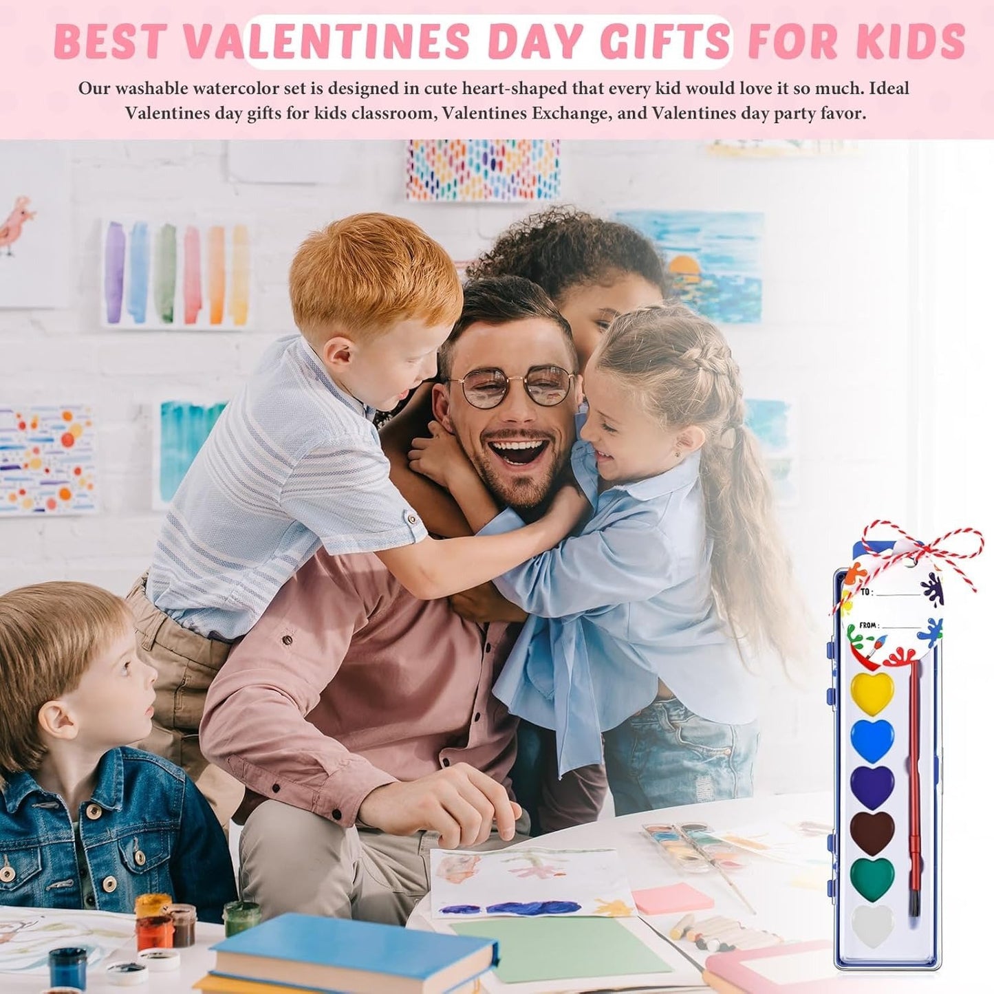 💖🎨 Mini Watercolor Paint Set for Valentine’s Day – Portable Art Kit, Romantic Gift for Artists & DIY Lovers