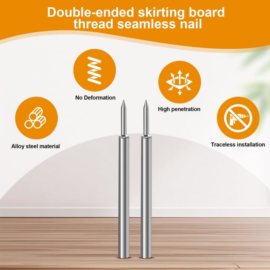🔩 Double-Headed Skirting Nails | Seamless Non-Marking Invisible Thread Fasteners ✨