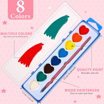 💖🎨 Mini Watercolor Paint Set for Valentine’s Day – Portable Art Kit, Romantic Gift for Artists & DIY Lovers