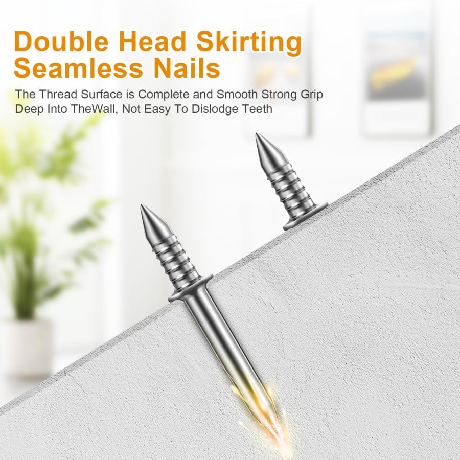 🔩 Double-Headed Skirting Nails | Seamless Non-Marking Invisible Thread Fasteners ✨