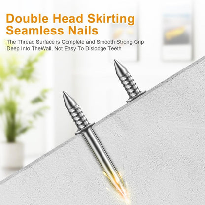 🔩 Double-Headed Skirting Nails | Seamless Non-Marking Invisible Thread Fasteners ✨